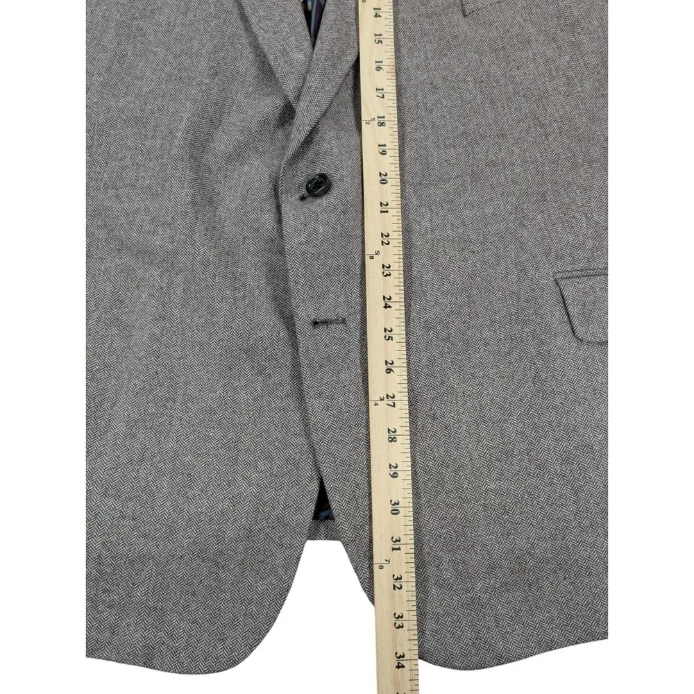 US Polo Assn Herringbone Tweed Blazer Mens 56R Gray Plaid Lined Sport Coat
